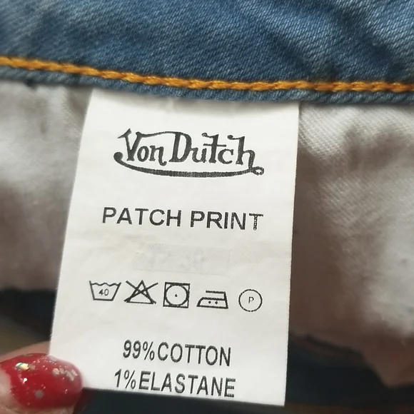VON DUTCH Rare Ltd Ed 224/300 MOTO Collect Button Low Rise Luxury FLARE Jeans 28 - Picture 15 of 16